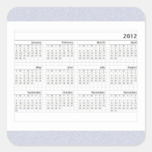 Classic  2012 Calendar Stickers