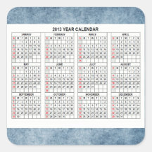 Classic  2013 Calendar Sticker