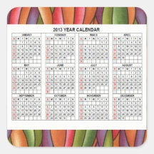 Classic  2013 Calendar Sticker