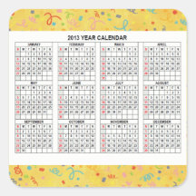 Classic  2013 Calendar Stickers