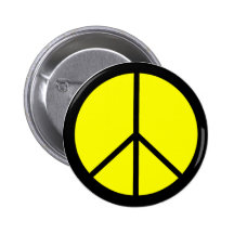 Classic 60s Groovy Peace Symbol Pinback Button
