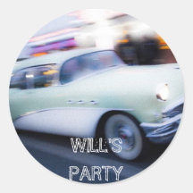 Classic American Car Party Sticker