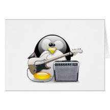 Classic American Guitar and Amplifier Tux Greeting Card