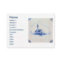 Classic Antiquarian Delft Blue Tile - Church Business Card