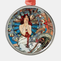 Classic Art Nouveau ~ Alphonse Mucha Christmas Ornaments