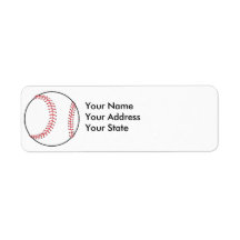 classic baseball design return address label