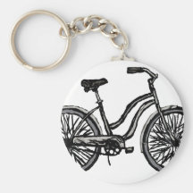 Classic Bicycle, Line Drawing Products Key Chain