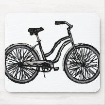 Classic Bicycle, Line Drawing Products Mouse Pad