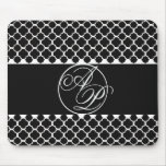 Classic Black and White Monogram mousepads