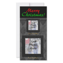 Classic Black Customizable Christmas Card Custom Photo Card