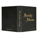 Classic Black Faux Leather & Gold Family Album Vinyl Binders