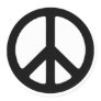 Classic Black Groovy Peace Symbol Round Stickers
