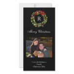 Classic Black Holly Wreath Photo Cards