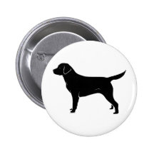 Classic Black Labrador Retriever Silhouette Buttons
