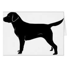 Classic Black Labrador Retriever Silhouette Card