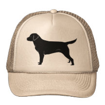 Classic Black Labrador Retriever Silhouette Trucker Hat