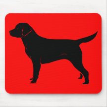 Classic Black Labrador Retriever Silhouette Mouse Pad