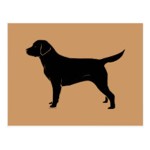 Classic Black Labrador Retriever Silhouette Postcard