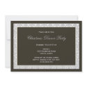 Classic black panel gray damask frame holiday invitations