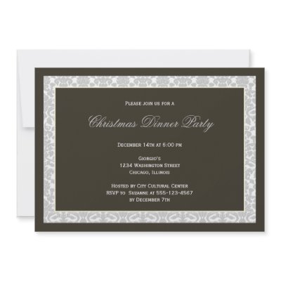Classic black panel grey damask frame holiday by FidesDesign