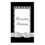 Classic Black & White Lace With Bow Business Card Template