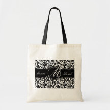 Classic black & white wedding bag