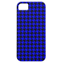 Classic Blue and Black Houndstooth Pattern Case For The iPhone 5