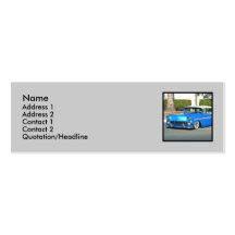 Classic blue car skinny business cards