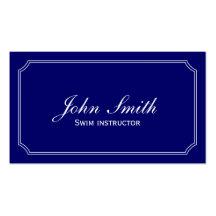 Classic Blue Swim Instructor Business Card
