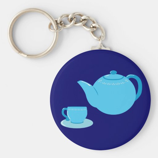 Classic Blue Teapot Key Chains