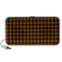 Classic Brown and Black Houndstooth Pattern Laptop Speakers