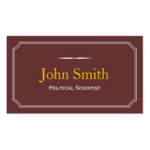 Classic Brown Political Scientist Business Card