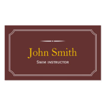 Classic Brown Swim Instructor Business Card