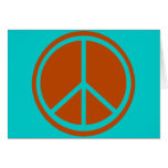 Classic Burnt Orange Peace Sign Greeting Card