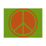 Classic Burnt Orange Peace Sign Postcard