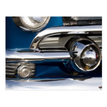 Classic Car Chrome Closeup Post Cards