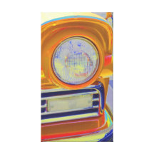 Classic car headlight pop art canvas prints