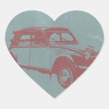 Classic Car Heart Stickers