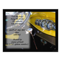 classic car iv party invite