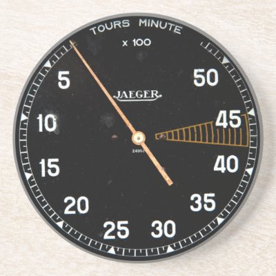 Classic car rev counter, vintage tachometer coaster by techvinci