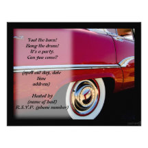 classic car v party invite