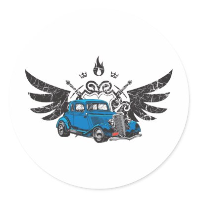 Classic Car Wings Sticker by classichotrods