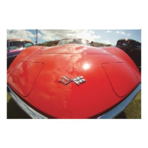 Classic Cars Red Corvette front GoPro wideangle Art Photo