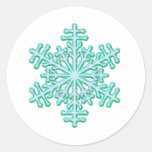 Classic Christmas Winter Snowflake Round Sticker