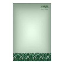 Classic Damask Green Stationery Design