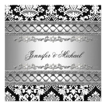 Classic Damask Wedding Party Invitation