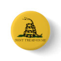 Classic Don't Tread on Me, Gadsden flag tea party buttons