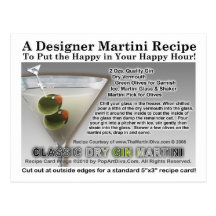 Classic Dry Gin Martini Recipe Postcard