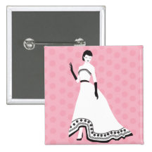 Classic Elegant Girl Button