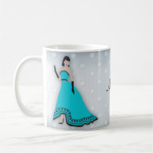 Classic Elegant Girl in Turquoise Mug